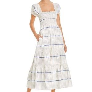 Tory Burch Smocked Midi Dress XS